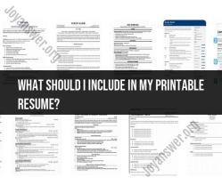 Printable Resume: Inclusions and Layout