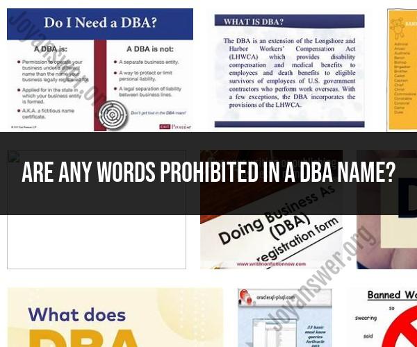 Prohibited Words in a DBA Name: Naming Restrictions