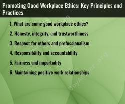 Promoting Good Workplace Ethics: Key Principles and Practices