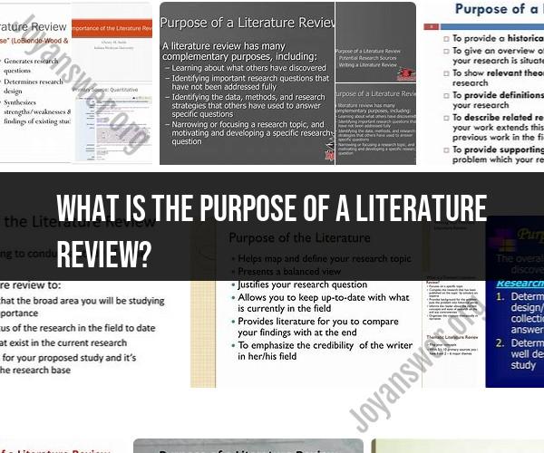 Purpose of a Literature Review: Uncovering Research Insights