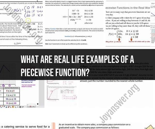 Real-Life Examples of Piecewise Functions: Practical Applications