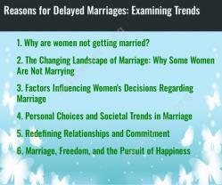 Reasons for Delayed Marriages: Examining Trends