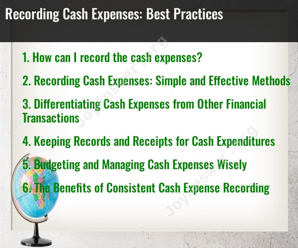 Recording Cash Expenses: Best Practices