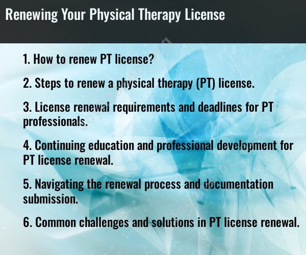 Renewing Your Physical Therapy License