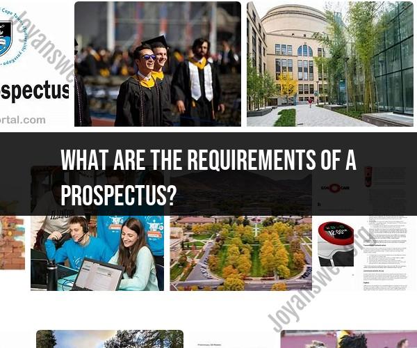 Requirements of a Prospectus: A Comprehensive Overview