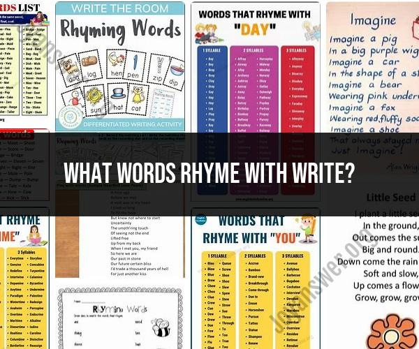 Rhymes with "Write": Exploring Word Combinations
