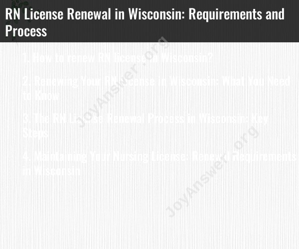 RN License Renewal in Wisconsin: Requirements and Process