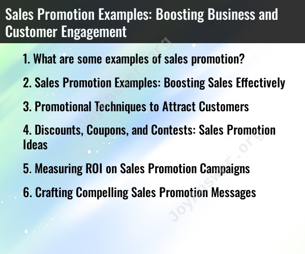 Sales Promotion Examples: Boosting Business and Customer Engagement