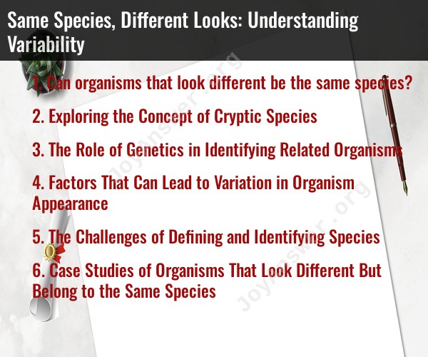 Same Species, Different Looks: Understanding Variability