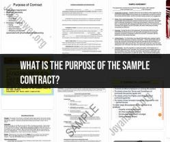 Sample Contract Purpose: Understanding Its Significance