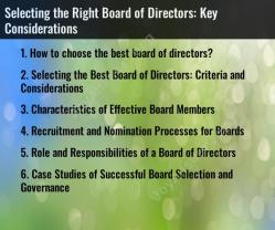 Selecting the Right Board of Directors: Key Considerations