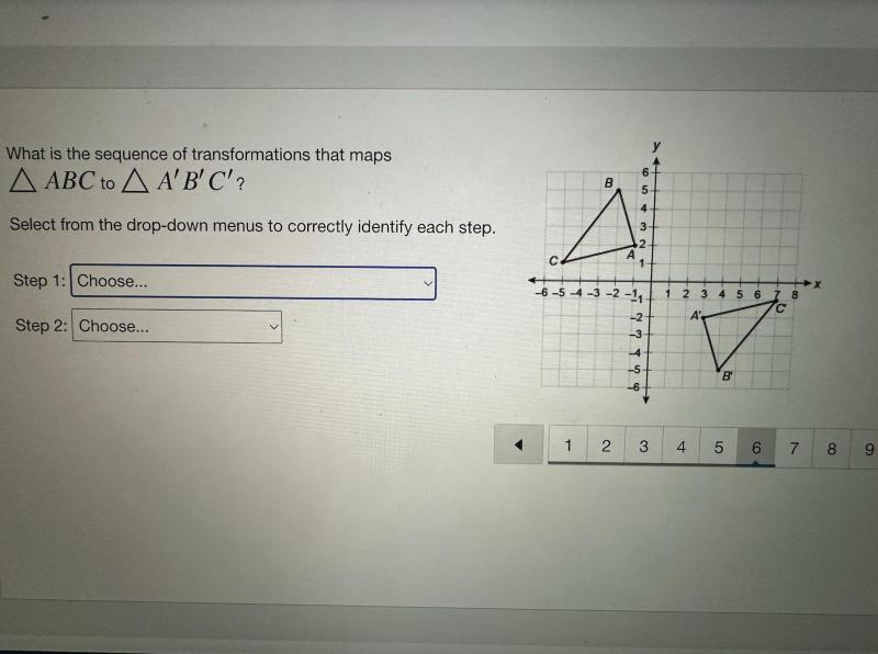 Sequence of Transformations Mapping ABC onto DEF: Geometric Operations