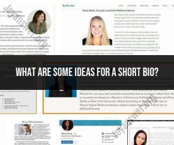 Short Bio Ideas: Showcasing Your Identity Creatively