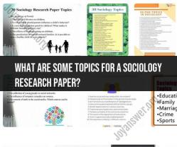 Sociology Research Paper Topics: Ideas for Exploration
