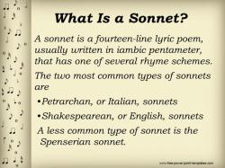 Sonnets: A Unique Form of Poems