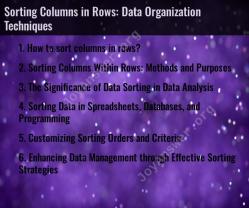 Sorting Columns in Rows: Data Organization Techniques