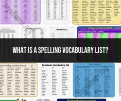 Spelling Vocabulary List: Educational Resource