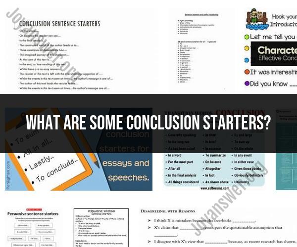 Starting Your Conclusion: Useful Phrases