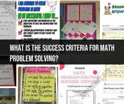 Success Criteria for Math Problem Solving: Guidelines