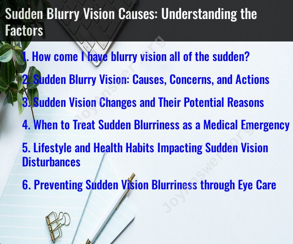Sudden Blurry Vision Causes: Understanding the Factors