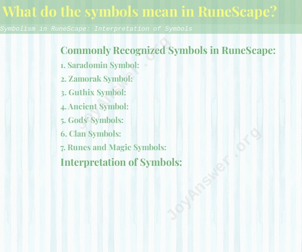Symbolism in RuneScape: Interpretation of Symbols