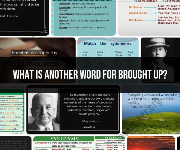 Synonyms for "Brought Up": Vocabulary Alternatives