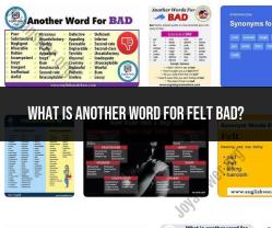 Synonyms for "Felt Bad": Expressing Emotions