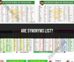 Synonyms List: Exploring Words with Similar Meanings