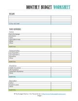 The Benefits of a Monthly Budget Worksheet
