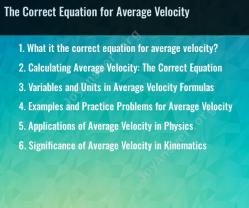 The Correct Equation for Average Velocity