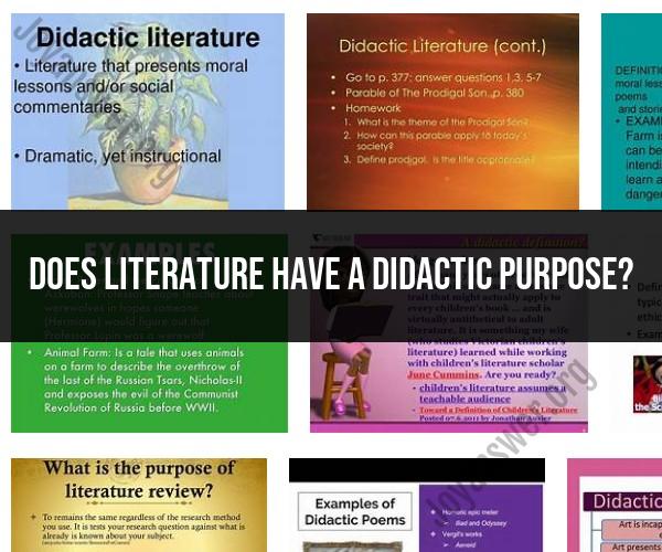 The Didactic Purpose of Literature: Beyond Entertainment