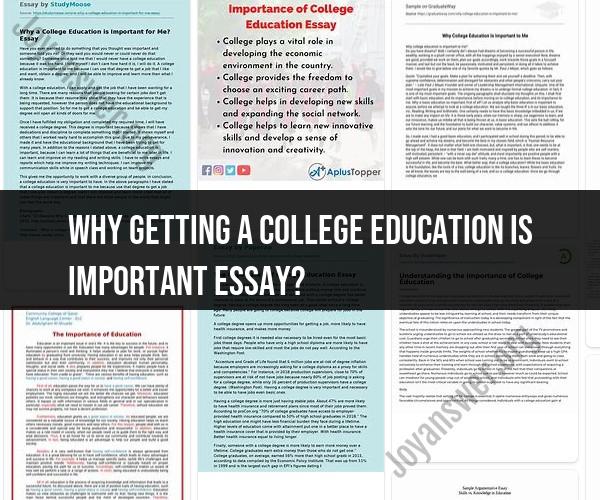 The Importance of a College Education: Crafting a Persuasive Essay