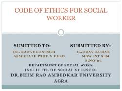 The Importance of Code of Ethics in Social Work