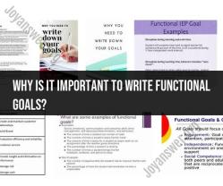The Importance of Writing Functional Goals