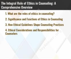 The Integral Role of Ethics in Counseling: A Comprehensive Overview