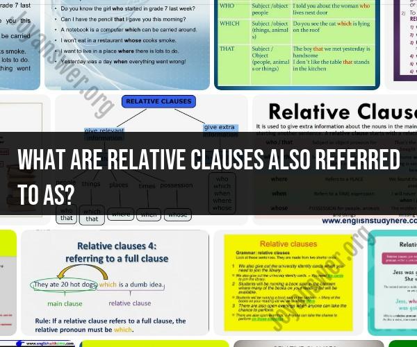 The Many Faces of Relative Clauses: Understanding Their Nomenclature