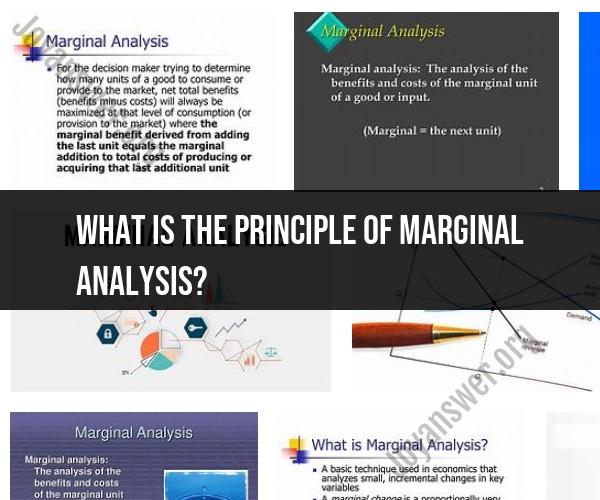 The Principle of Marginal Analysis: Key Concepts