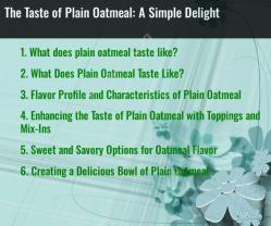 The Taste of Plain Oatmeal: A Simple Delight