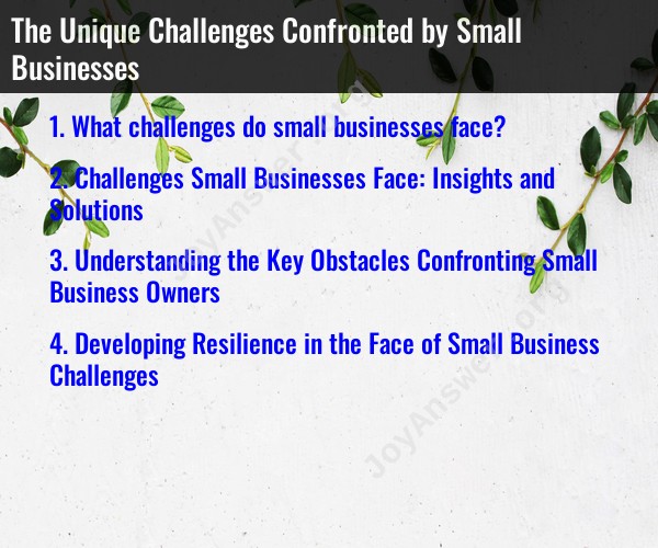 The Unique Challenges Confronted by Small Businesses