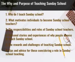 The Why and Purpose of Teaching Sunday School
