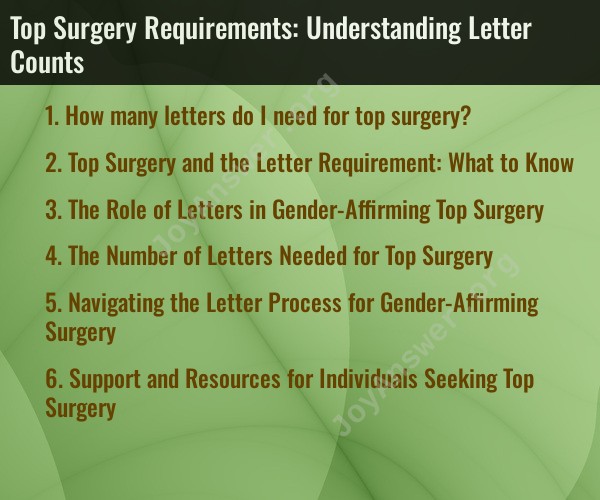 Top Surgery Requirements: Understanding Letter Counts