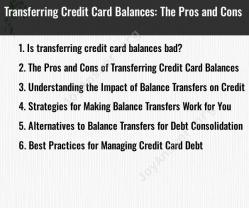 Transferring Credit Card Balances: The Pros and Cons