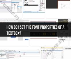 Transforming Textbox Appearance: Configuring Font Properties