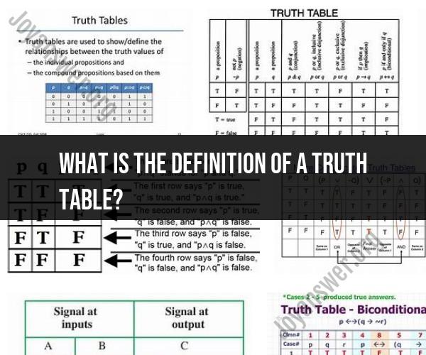 Truth Table Definition: Understanding Logical Statements