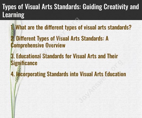 Types of Visual Arts Standards: Guiding Creativity and Learning