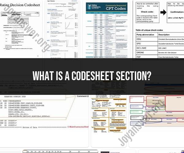 Understanding Codesheet Sections