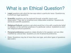 Understanding Ethical Questions