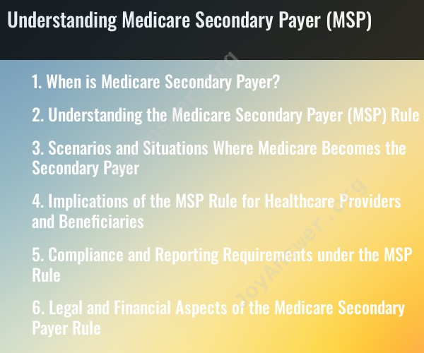 Understanding Medicare Secondary Payer (MSP)