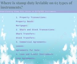 Understanding Stamp Duty Levies on Different Instruments