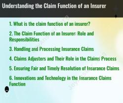 Understanding the Claim Function of an Insurer